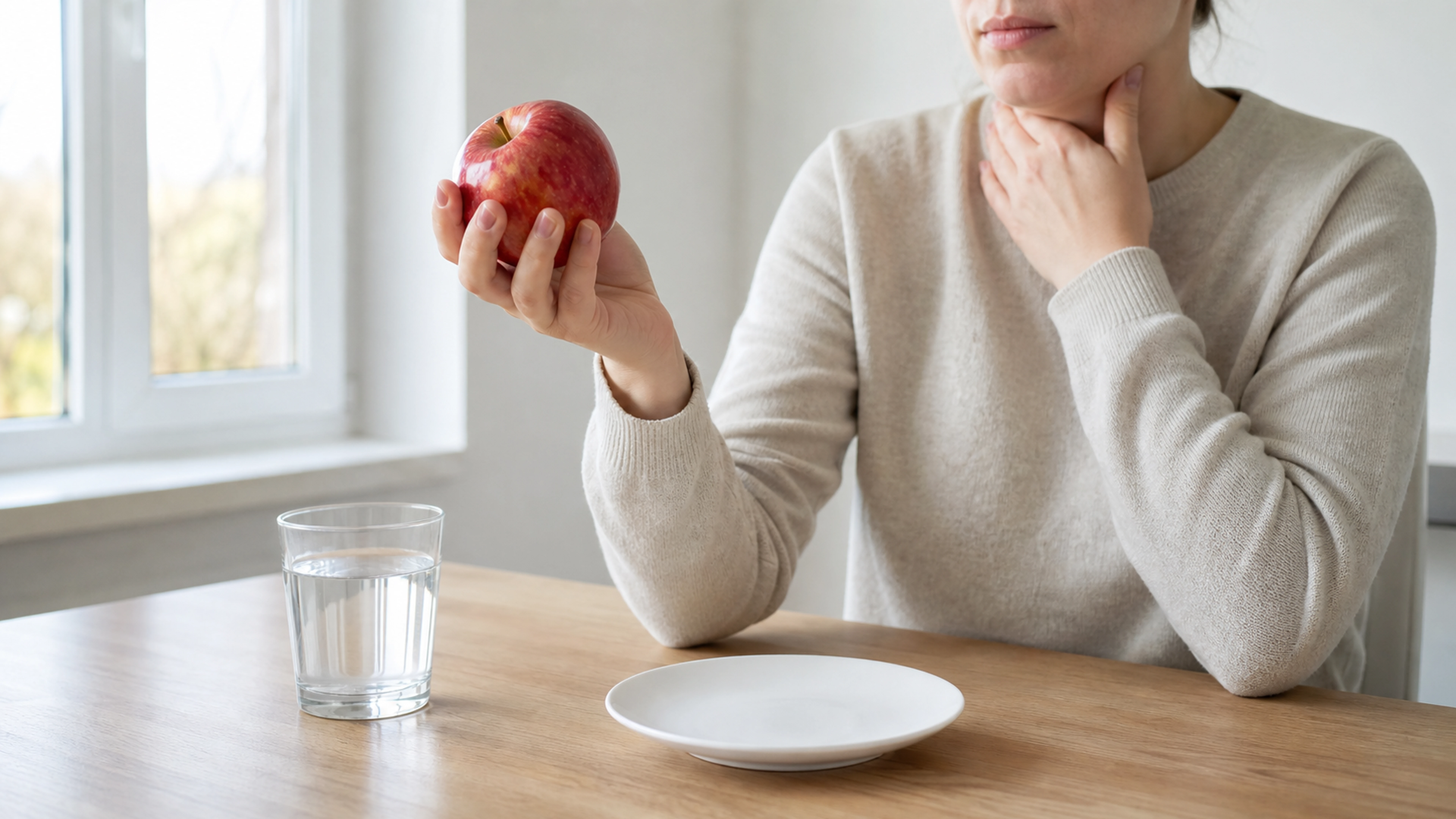 Illustration éditoriale pour l’article « Comprendre et gérer votre allergie à la pomme crue »