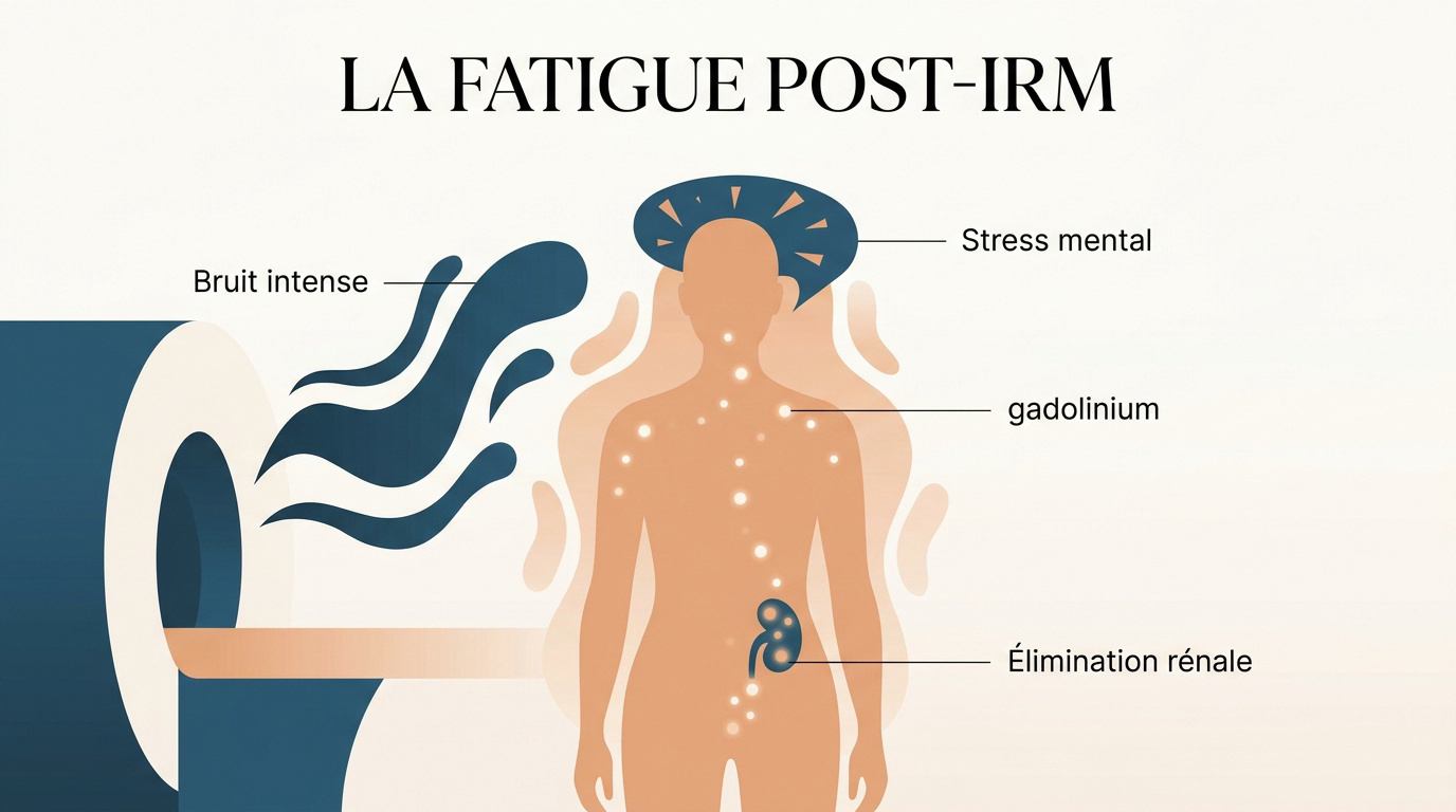 Patient se reposant après un examen d'imagerie médicale par résonance magnétique