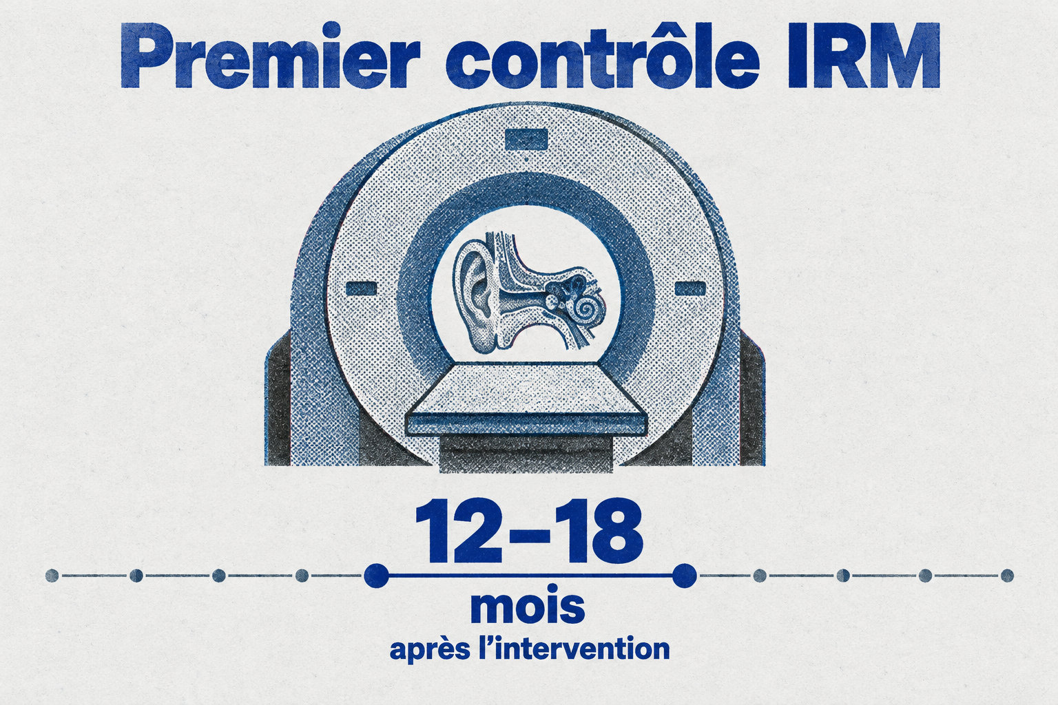 La première IRM de contrôle a souvent lieu entre 12 et 18 mois après l’intervention.